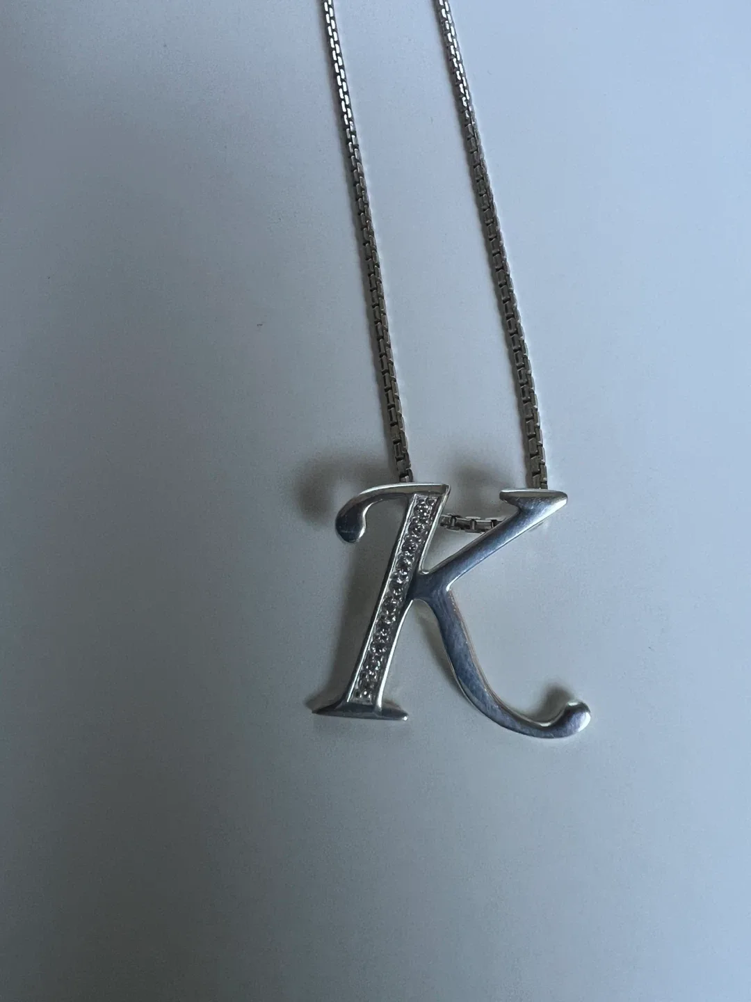 Silver 'K' Initial Necklace 🥕 thumbnail