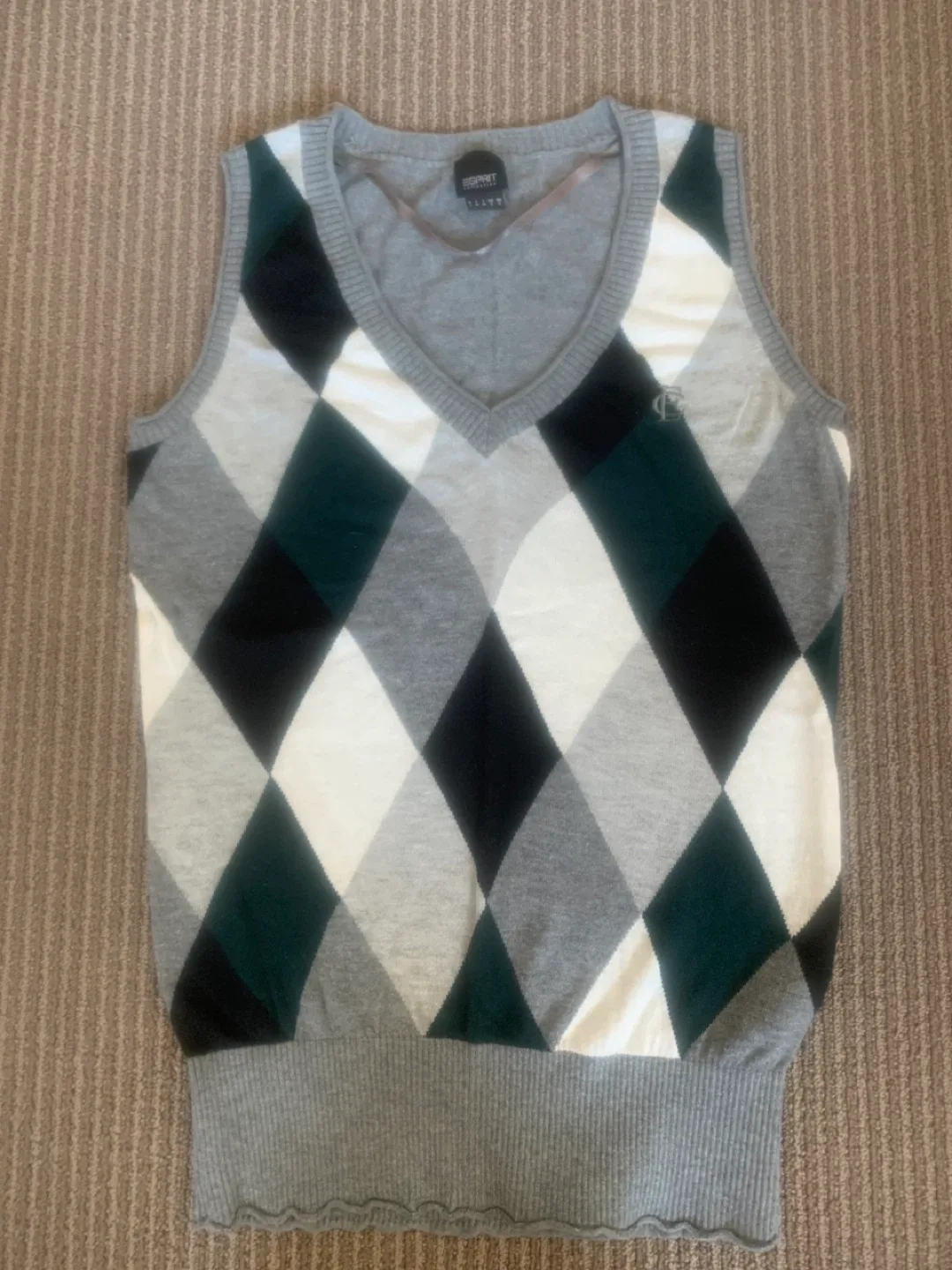 Esprit Collection Argyle Sweater Vest - Size S thumbnail