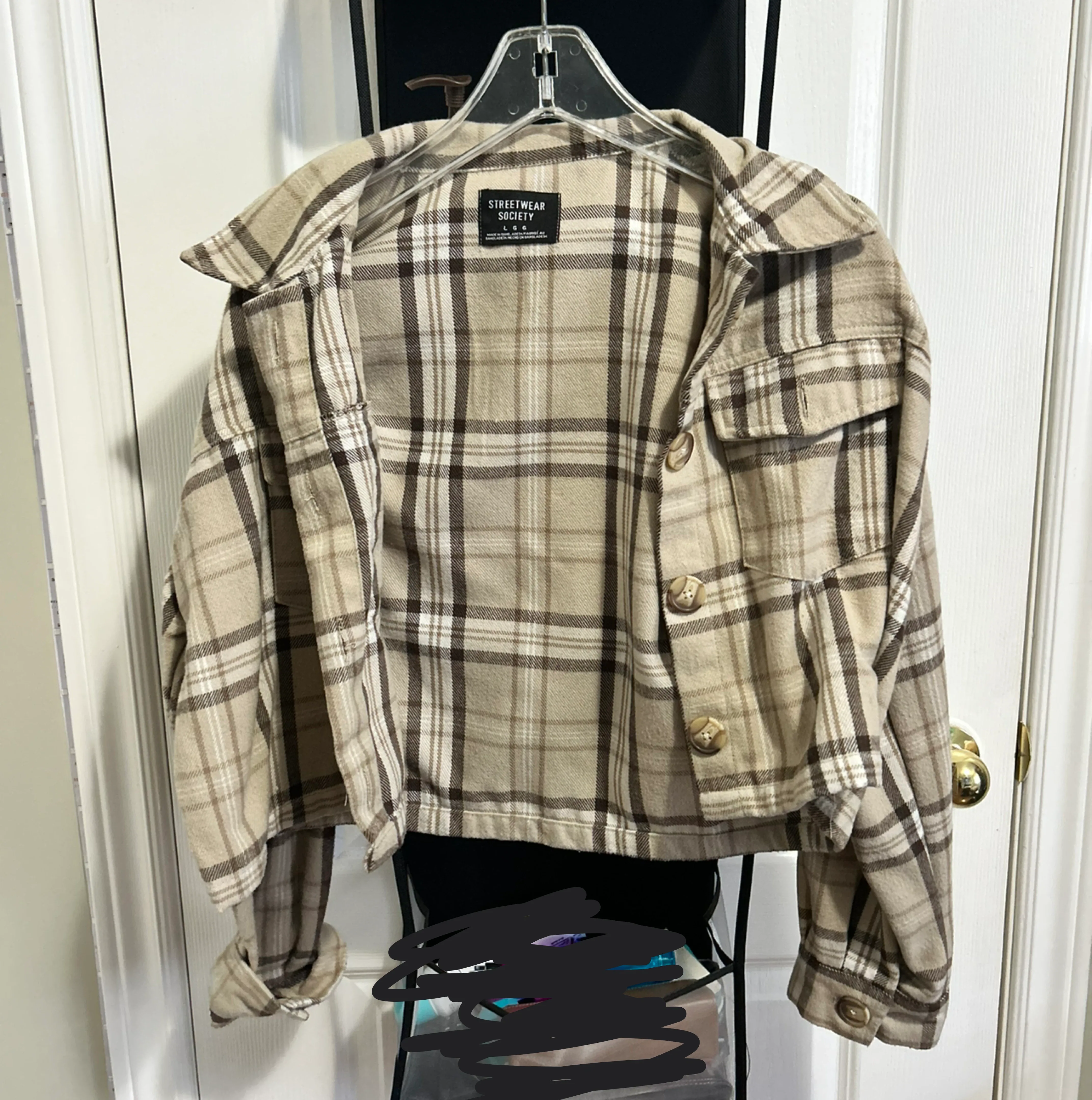 Streetwear Society Plaid Jacket - Size Large thumbnail