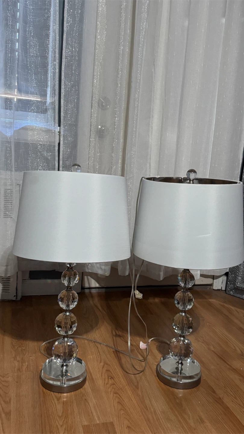 Crystal Ball Table Lamps - Set of 2