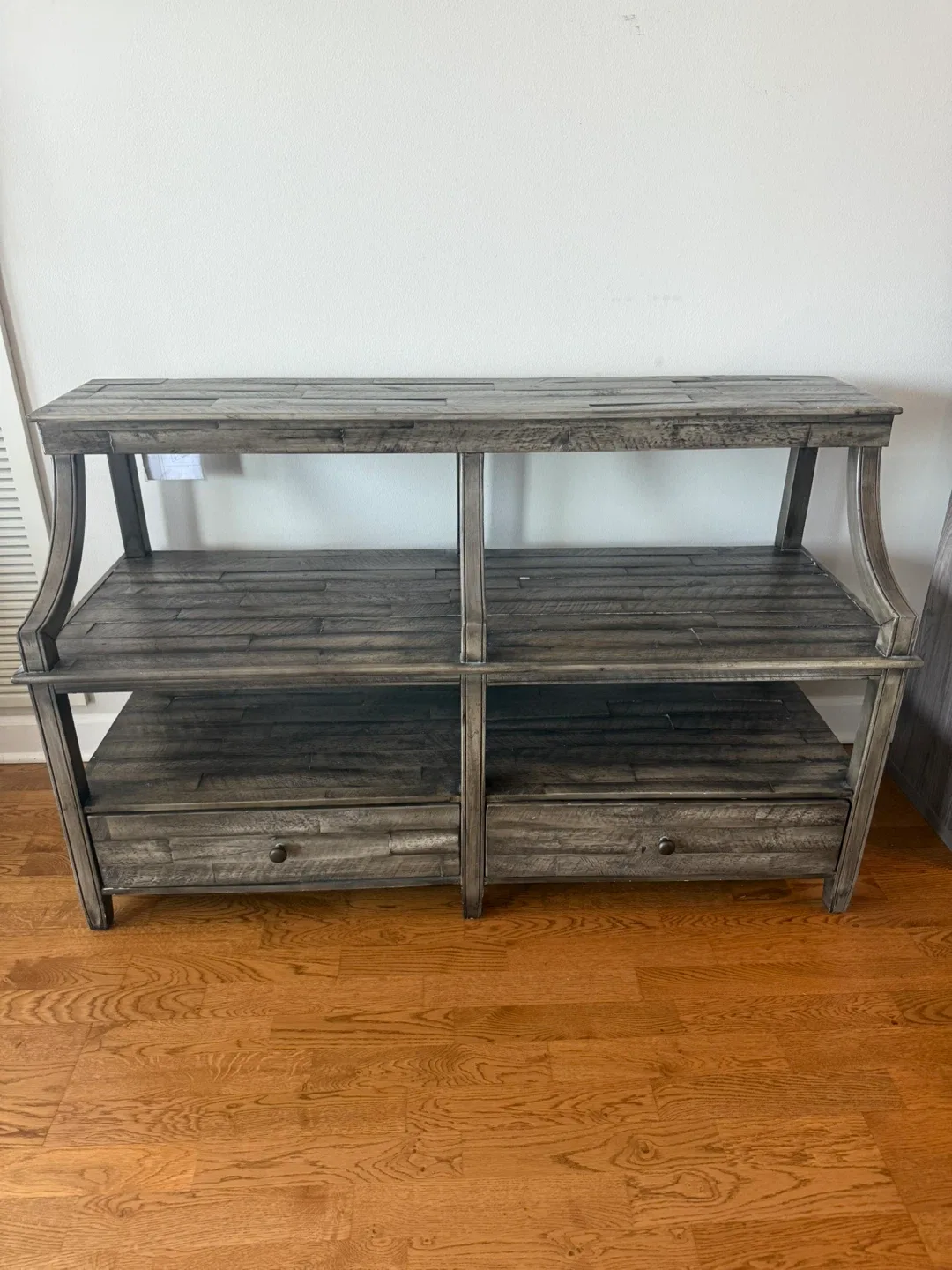 Rustic Gray Wood Console Table thumbnail