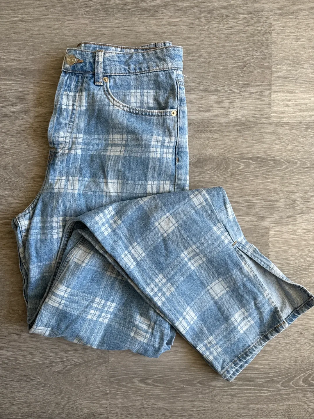 High waisted plaid Jeans thumbnail