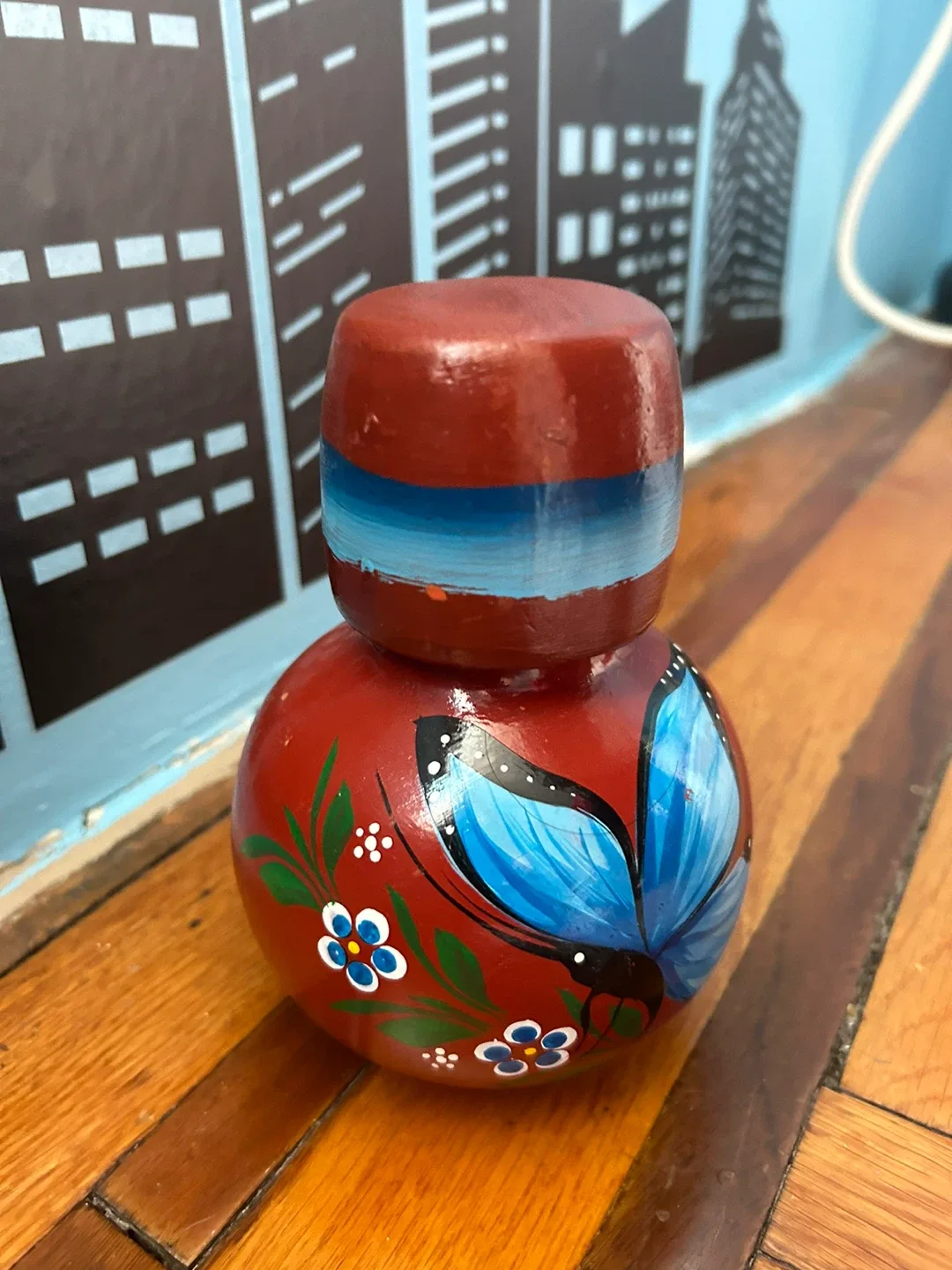 Hand-painted wooden water jug 🥕 thumbnail