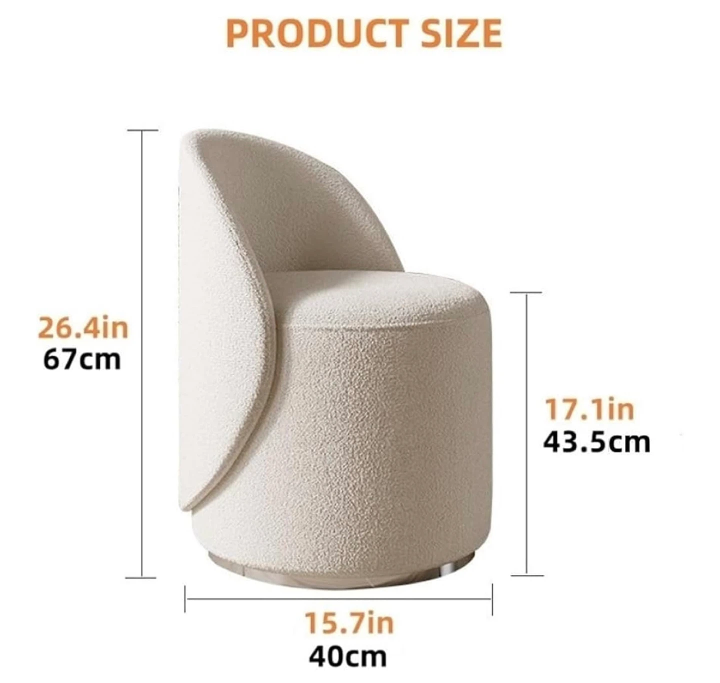 Swivel Ottoman Vanity Chair - brand new - photo 3