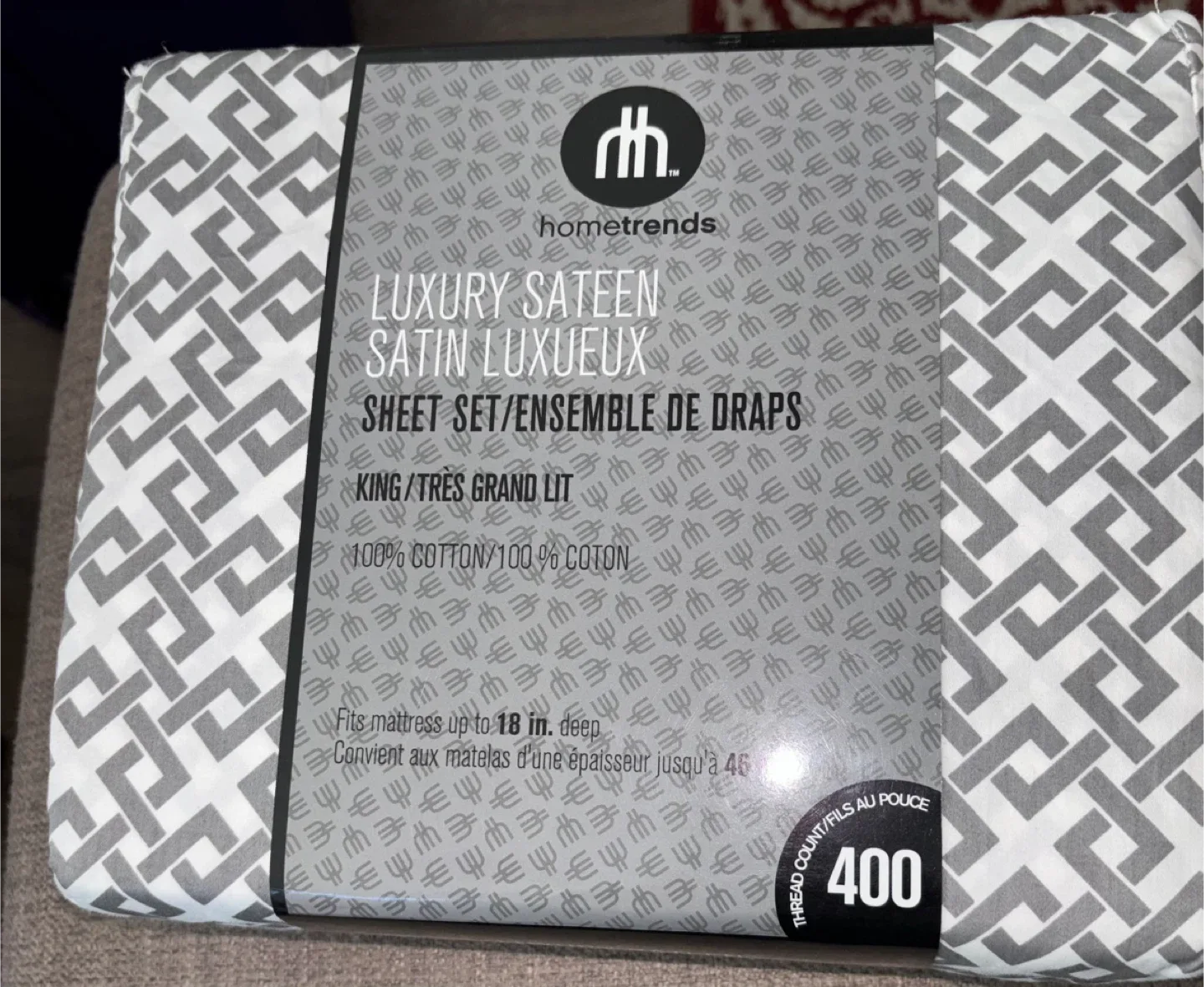 Hometrends Luxury Sateen King Sheet Set - NEW