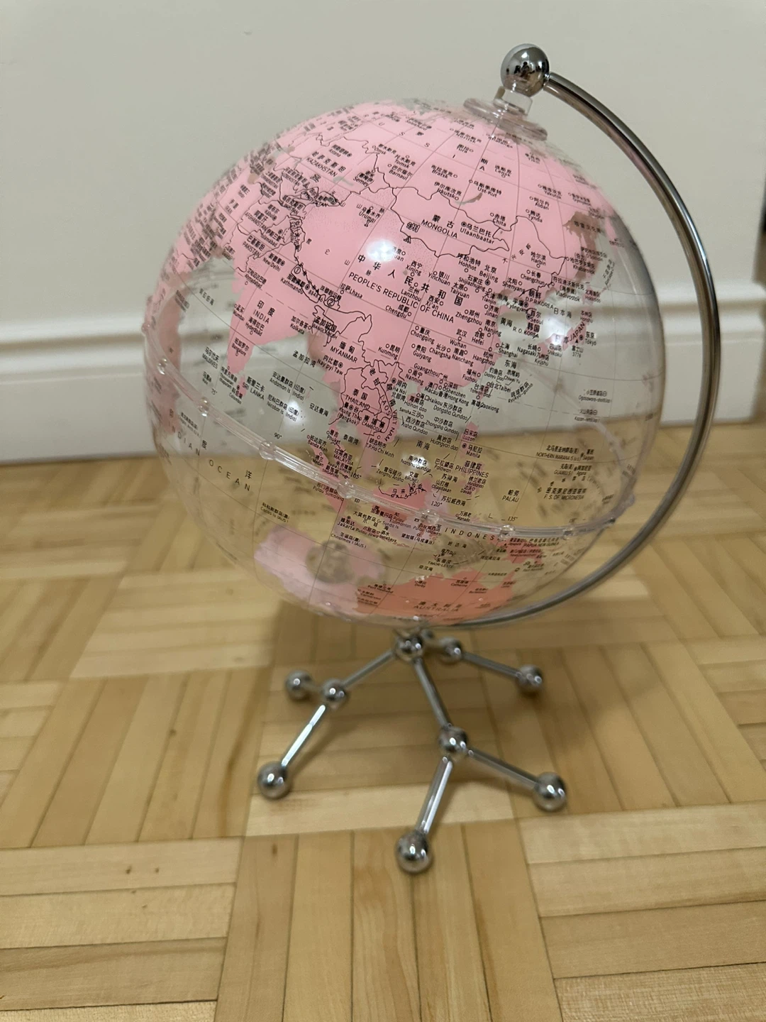 Pink Globe with Silver Stand - photo 5