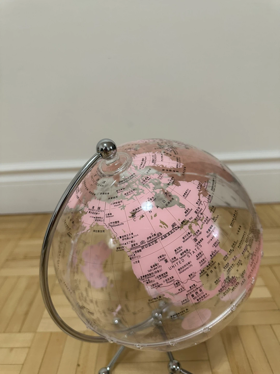 Pink Globe with Silver Stand - photo 4