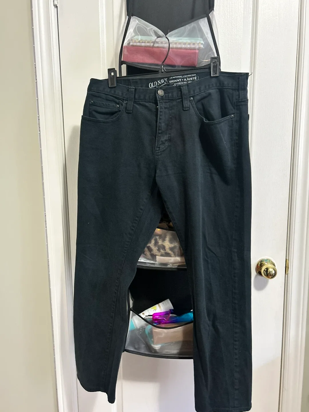 Old Navy Black Skinny Jeans 36x30 thumbnail