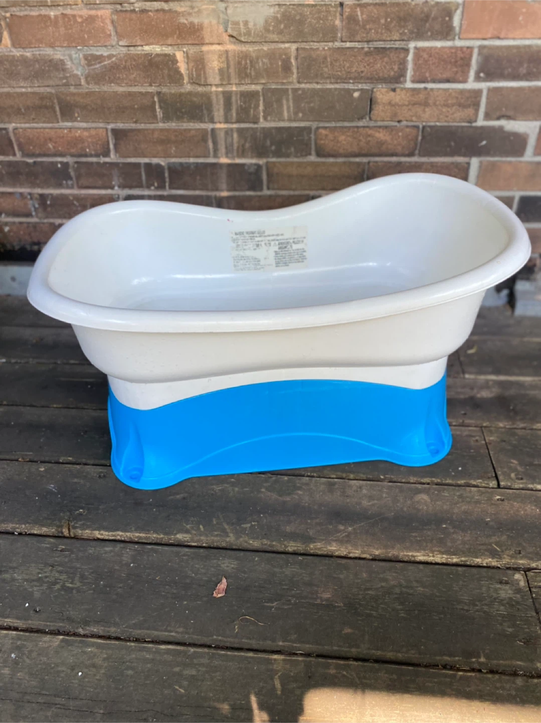 Baby Bath Tub - White & Blue