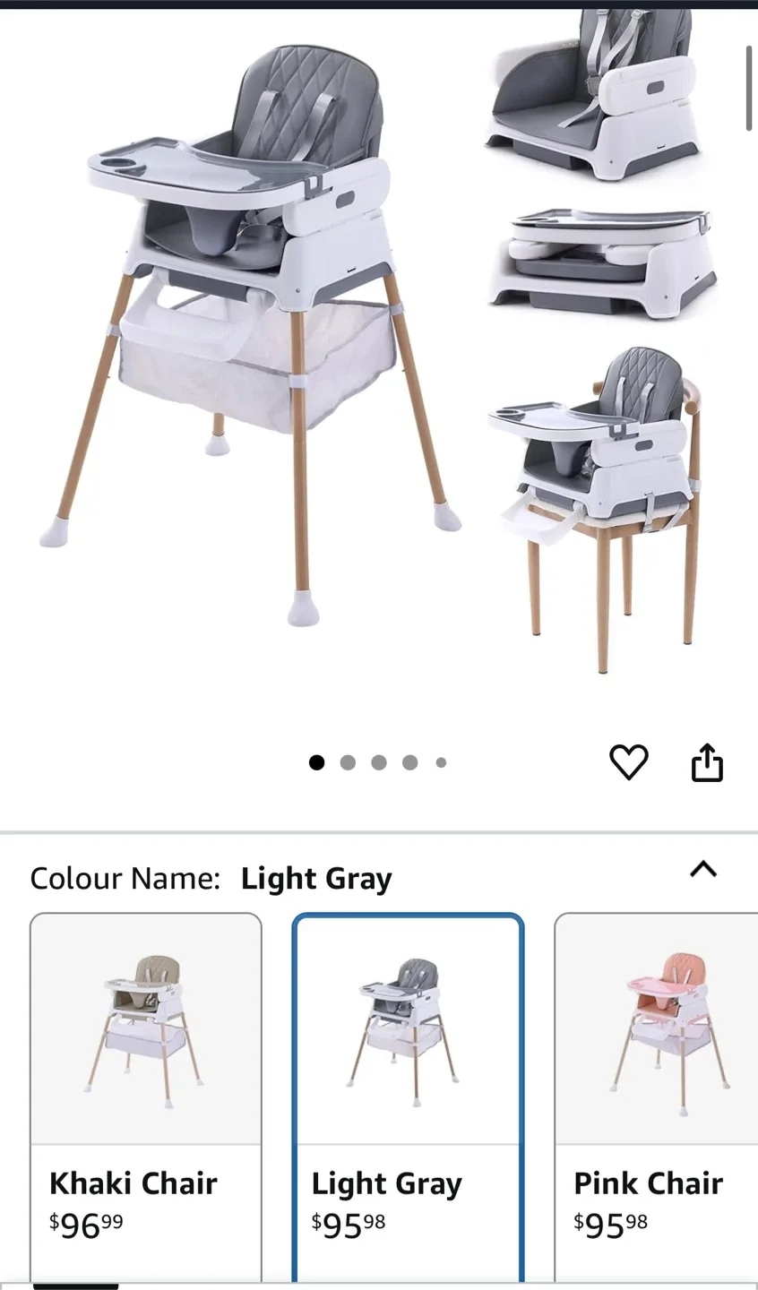 Light Gray Baby High Chair
