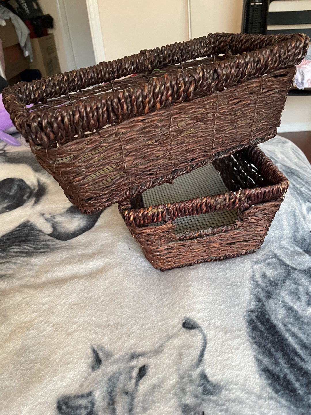 Wicker Storage Baskets - Set of Two