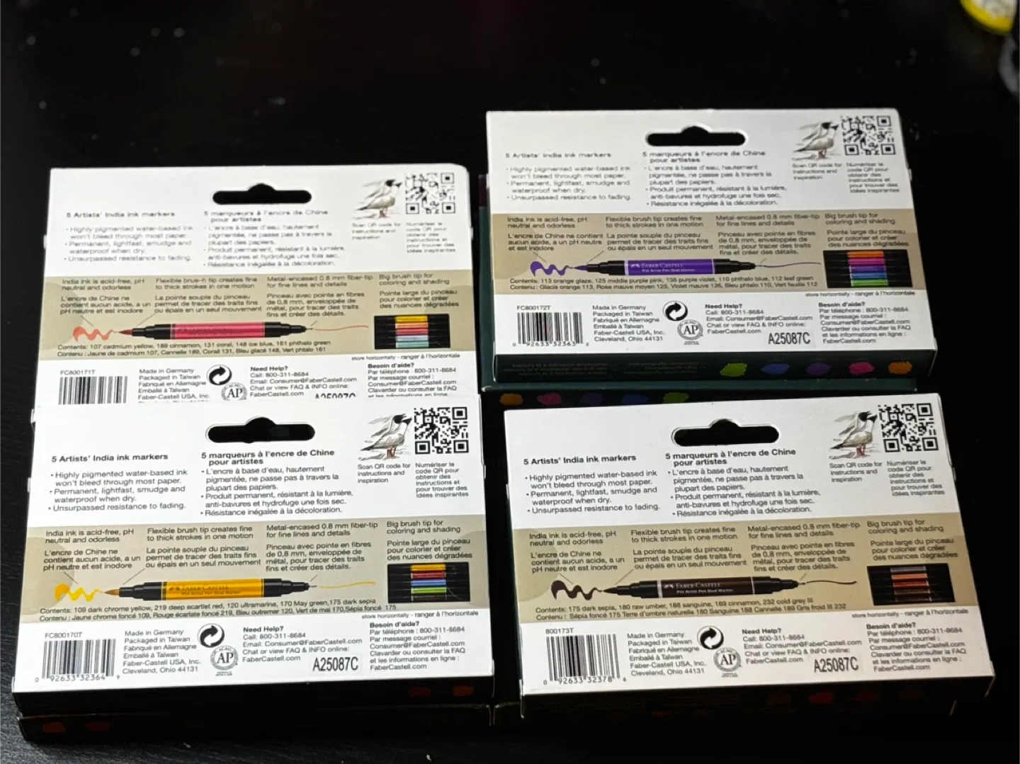 Faber-Castell Pitt Artist Pen Dual Markers Lot Of 4,pastel, etc image indicator(4)