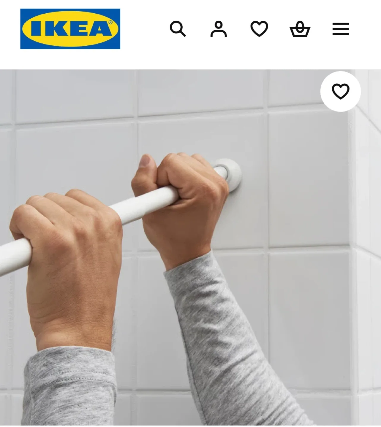 🆕IKEA BOTAREN Shower Curtain Tension Rod - White image indicator(6)