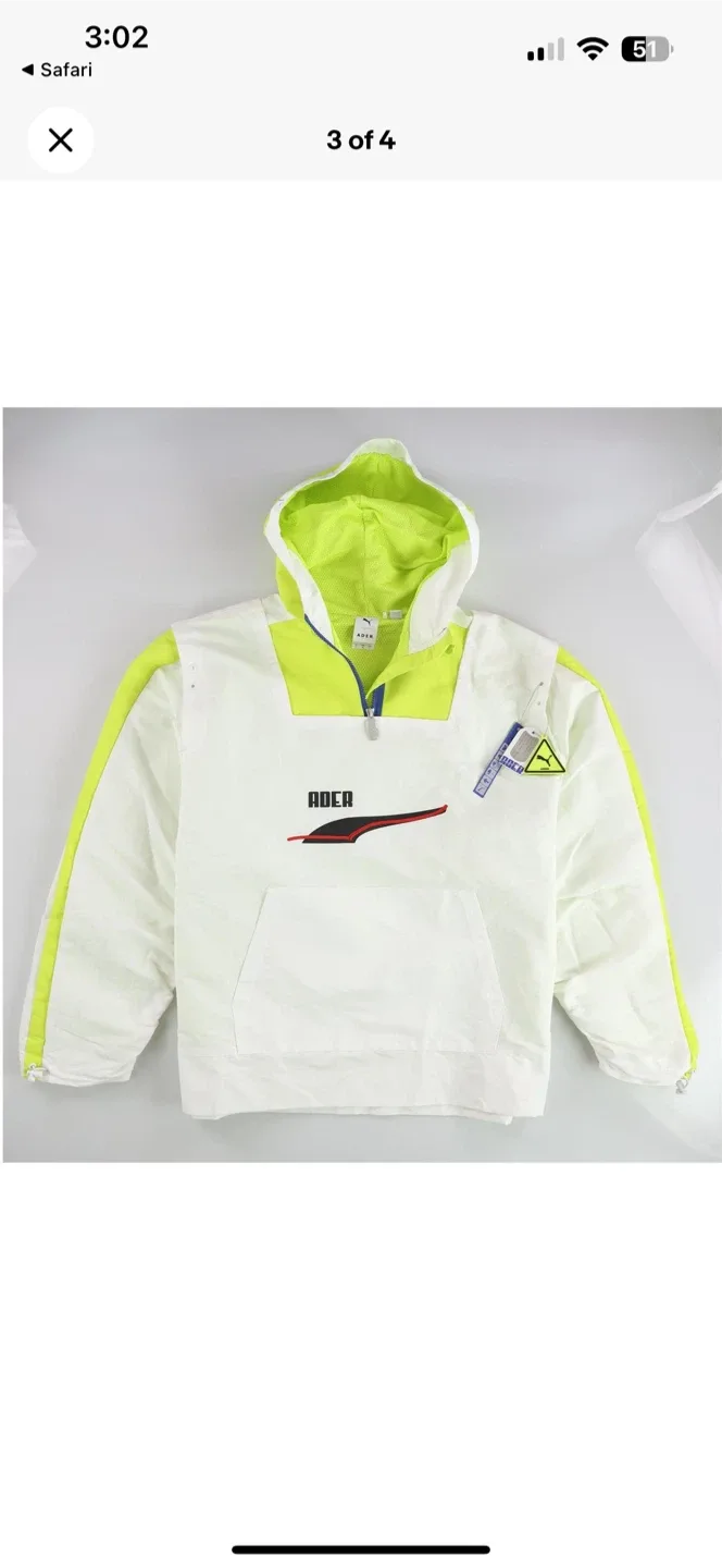 Puma x ADER ERROR Hooded Jacket - White & Neon Green