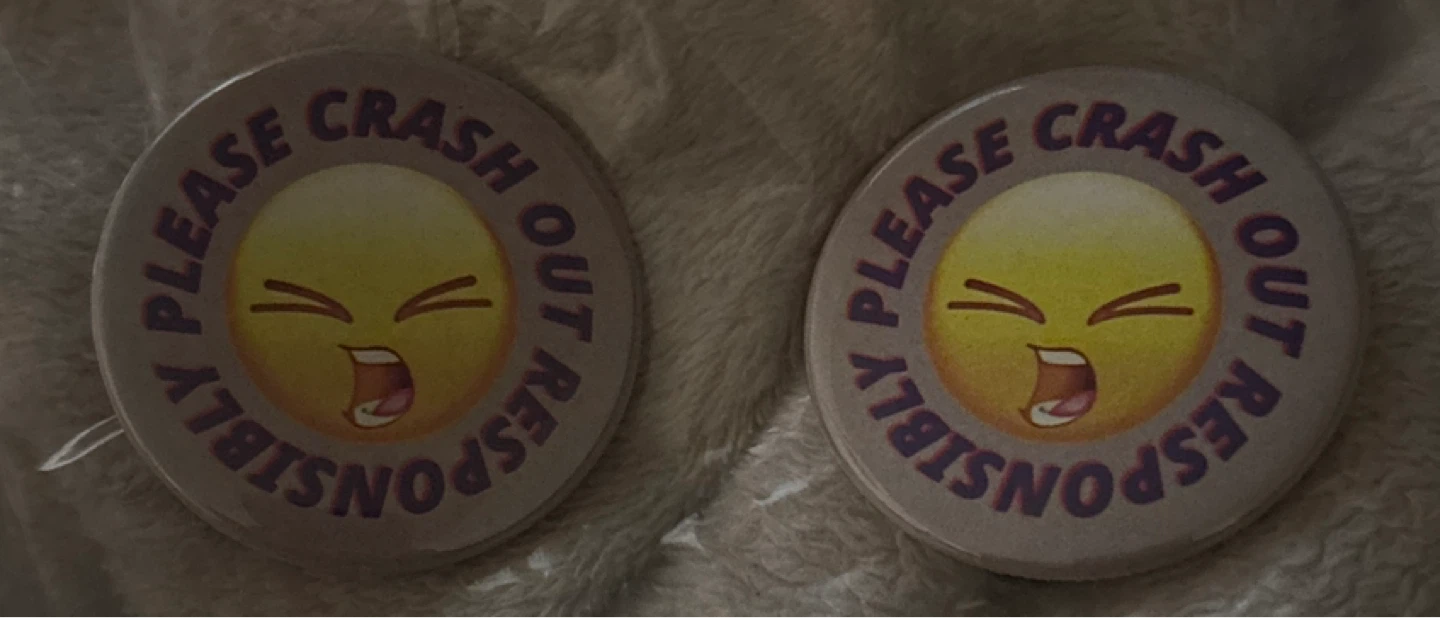 Crashout Caution Pins (Custom Made)