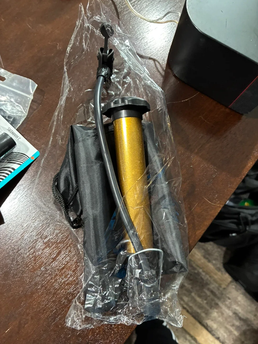 Portable Bike ball Pump - Gold thumbnail