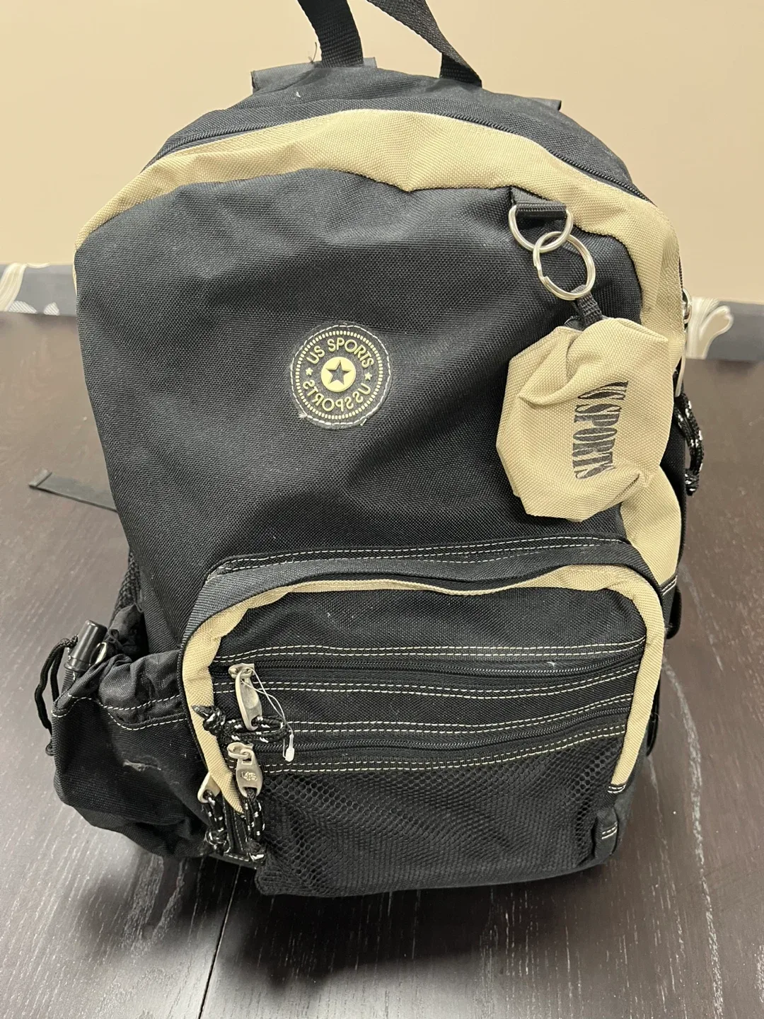 US Sports Backpack - Black and Beige thumbnail