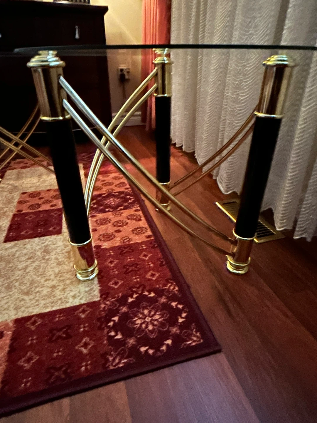 3 Glass Top End Table with Gold Accents - photo 3
