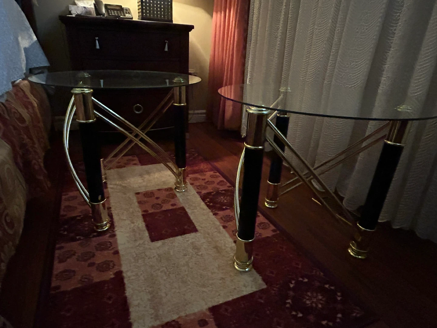3 Glass Top End Table with Gold Accents - photo 2