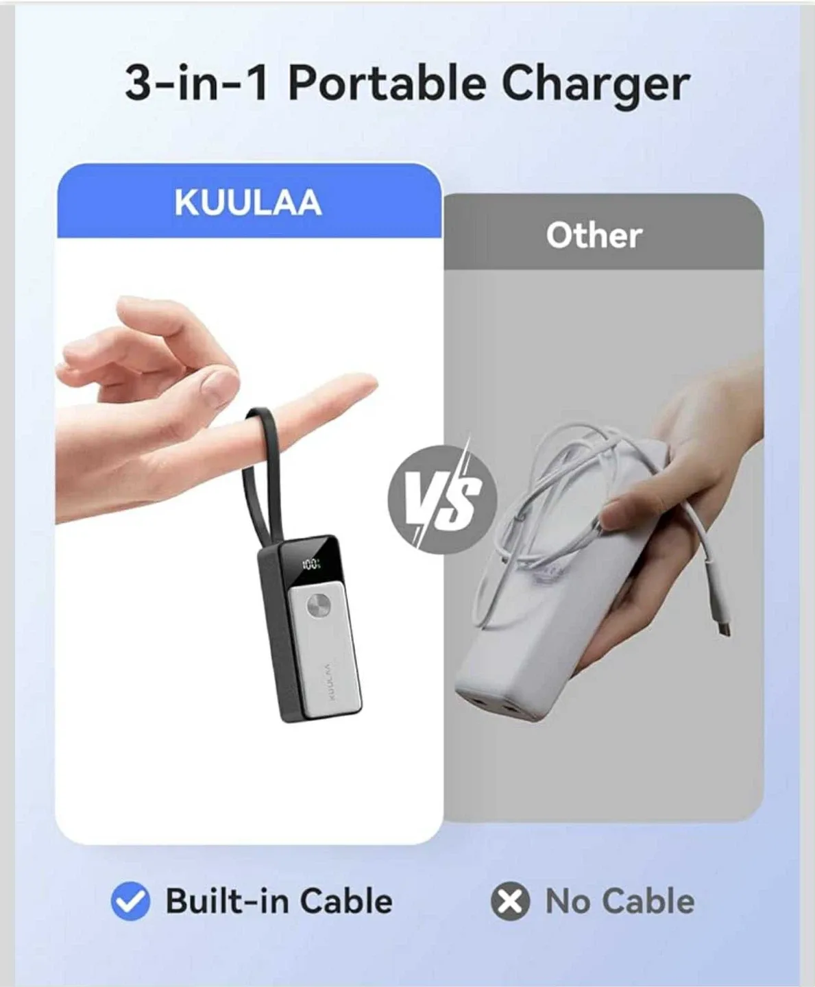 KUULAA KL-CD71 5000mAh 3-in-1 Portable Charger image indicator(4)