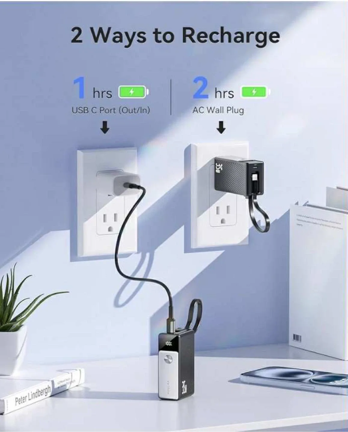 KUULAA KL-CD71 5000mAh 3-in-1 Portable Charger image indicator(5)