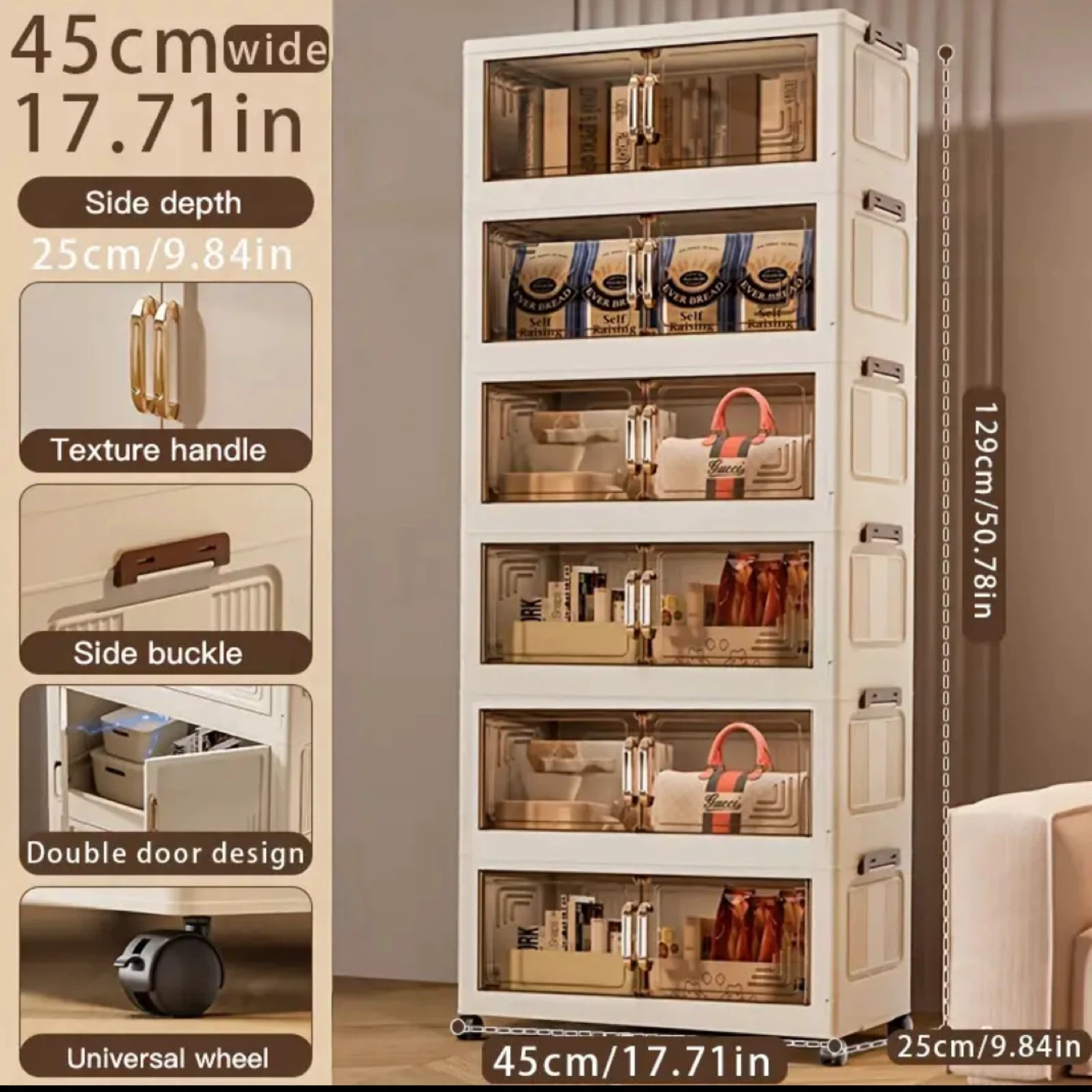 White 6-Tier Plastic Storage Cabinet 🥕