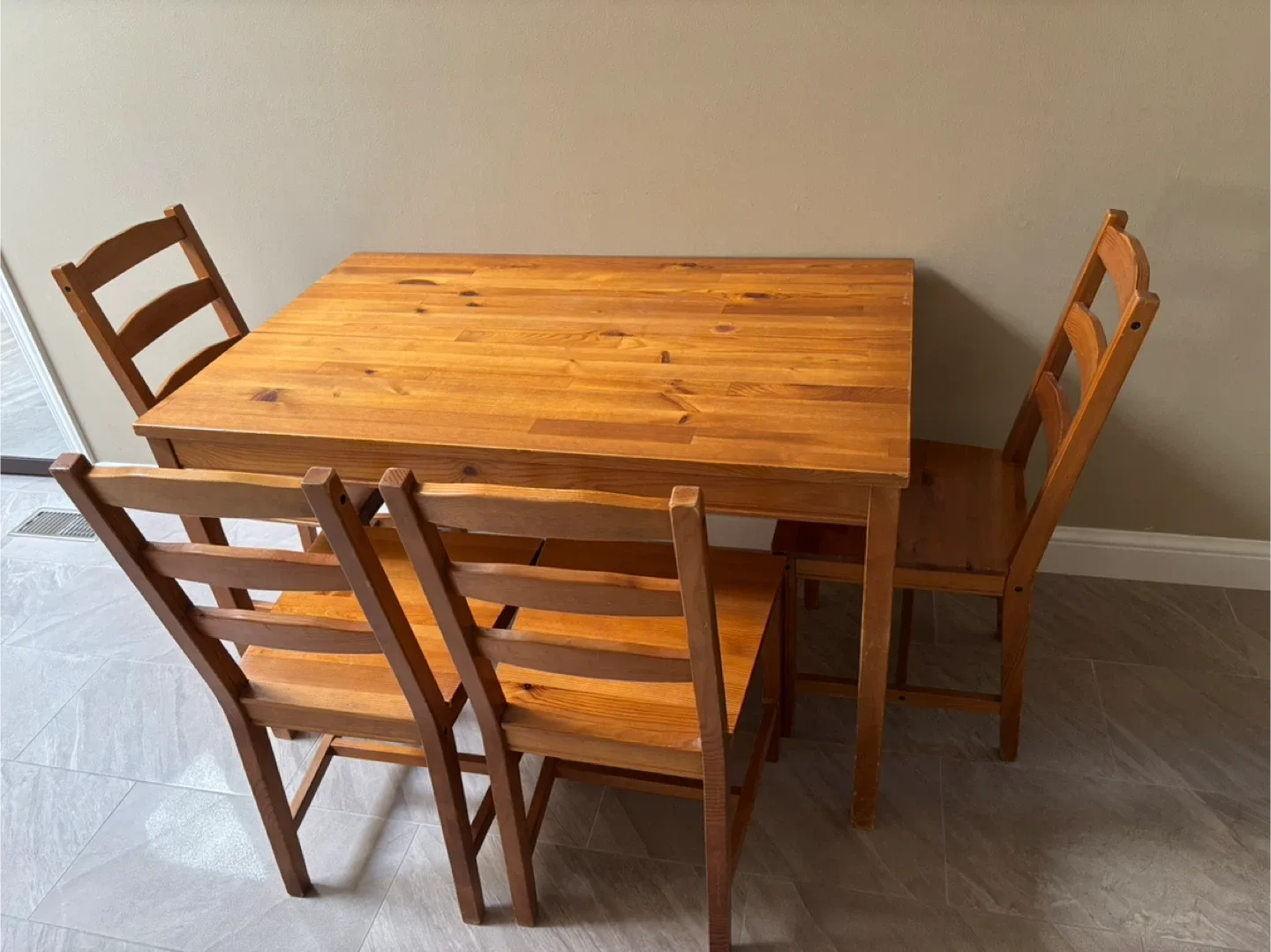 🥕IKEA Wooden Dining Table with 4 Chairs thumbnail