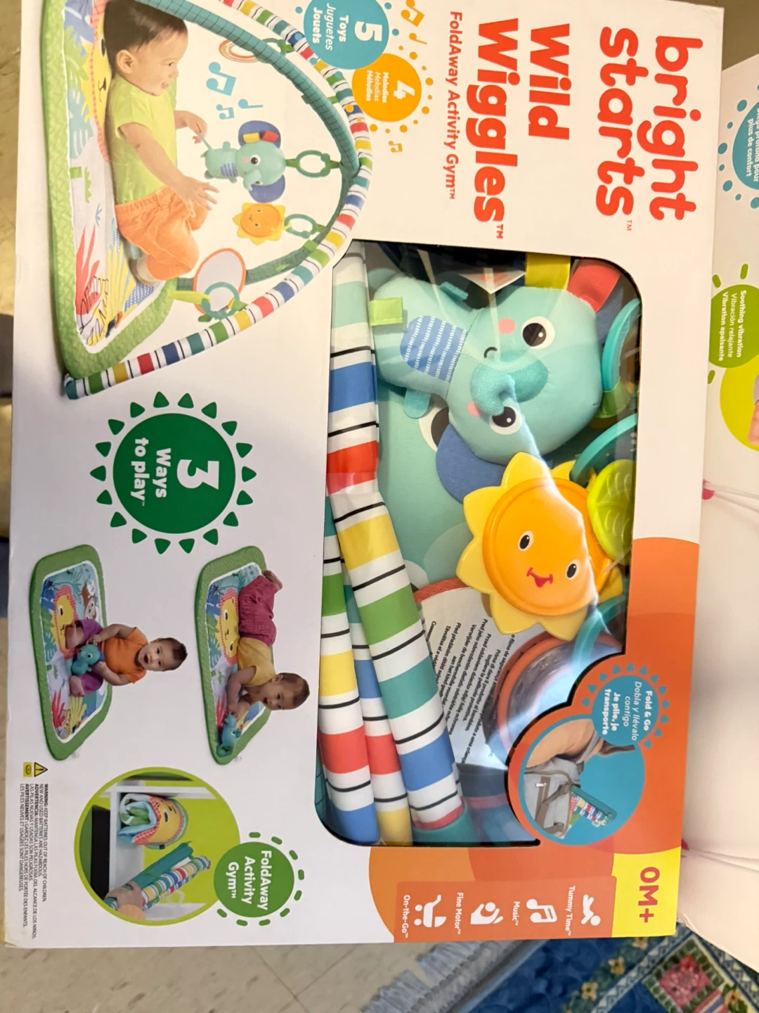 Bright Starts Wild Wiggles FoldAway Activity Gym - New
