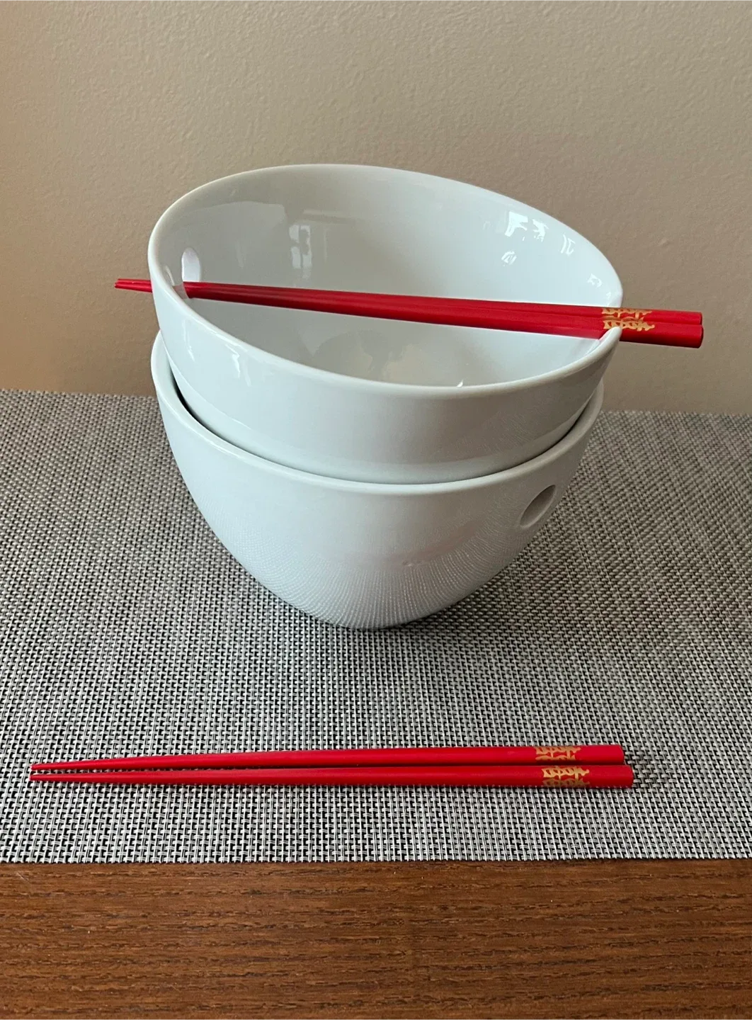 Set of Better Homes & Gardens Ramen/Noodle Bowls with Chopsticks image indicator(4)