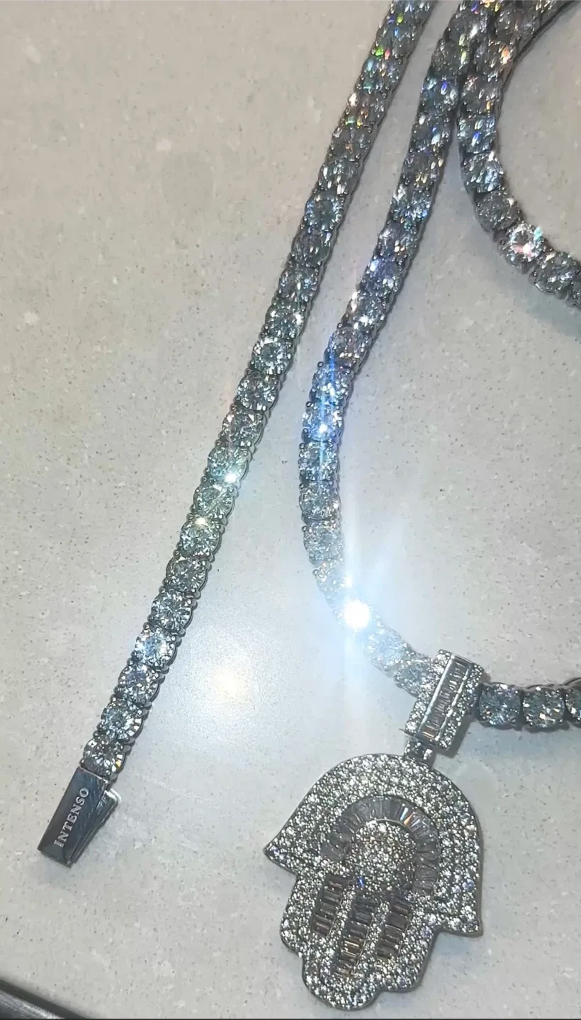 304 stainless steel 5 MM Tennis chain, AAA grade Zircon image indicator(3)