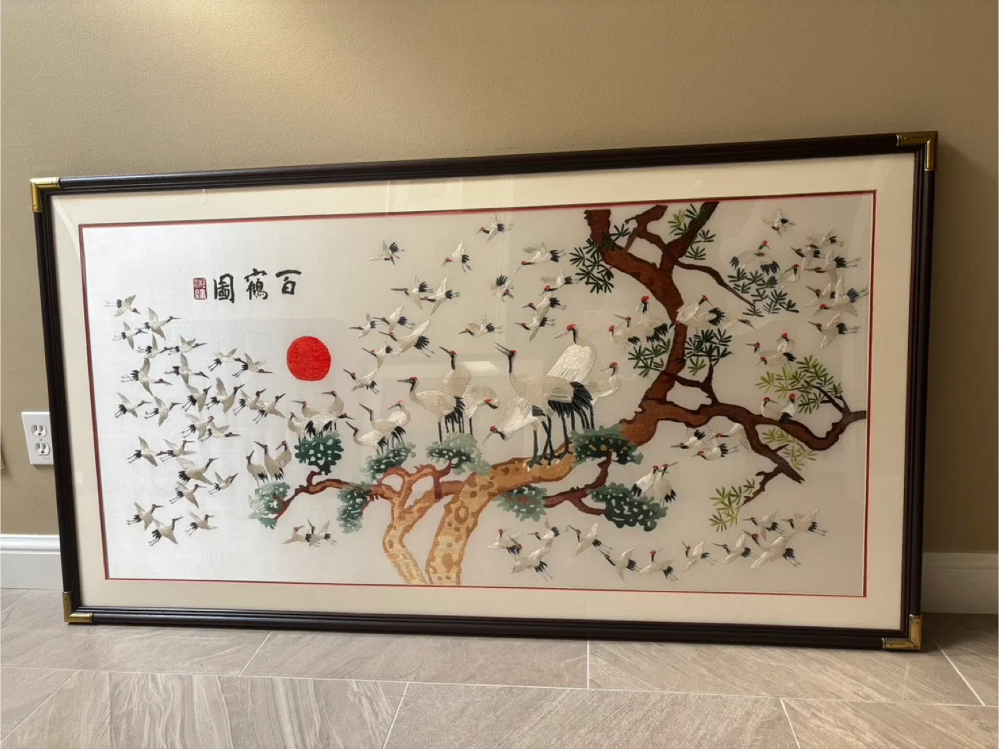 Framed silk Embroidered Artwork image indicator(10)