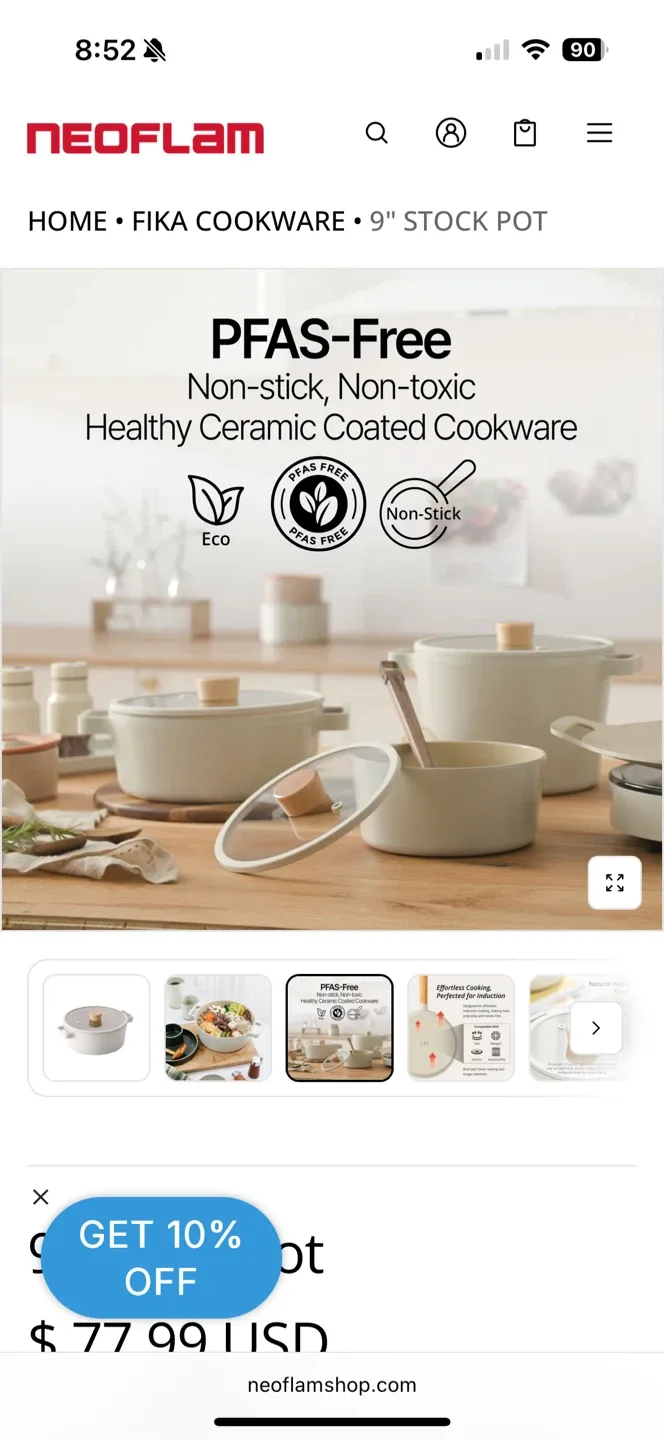 Neoflam Beige Dutch Oven with Lid image indicator(10)