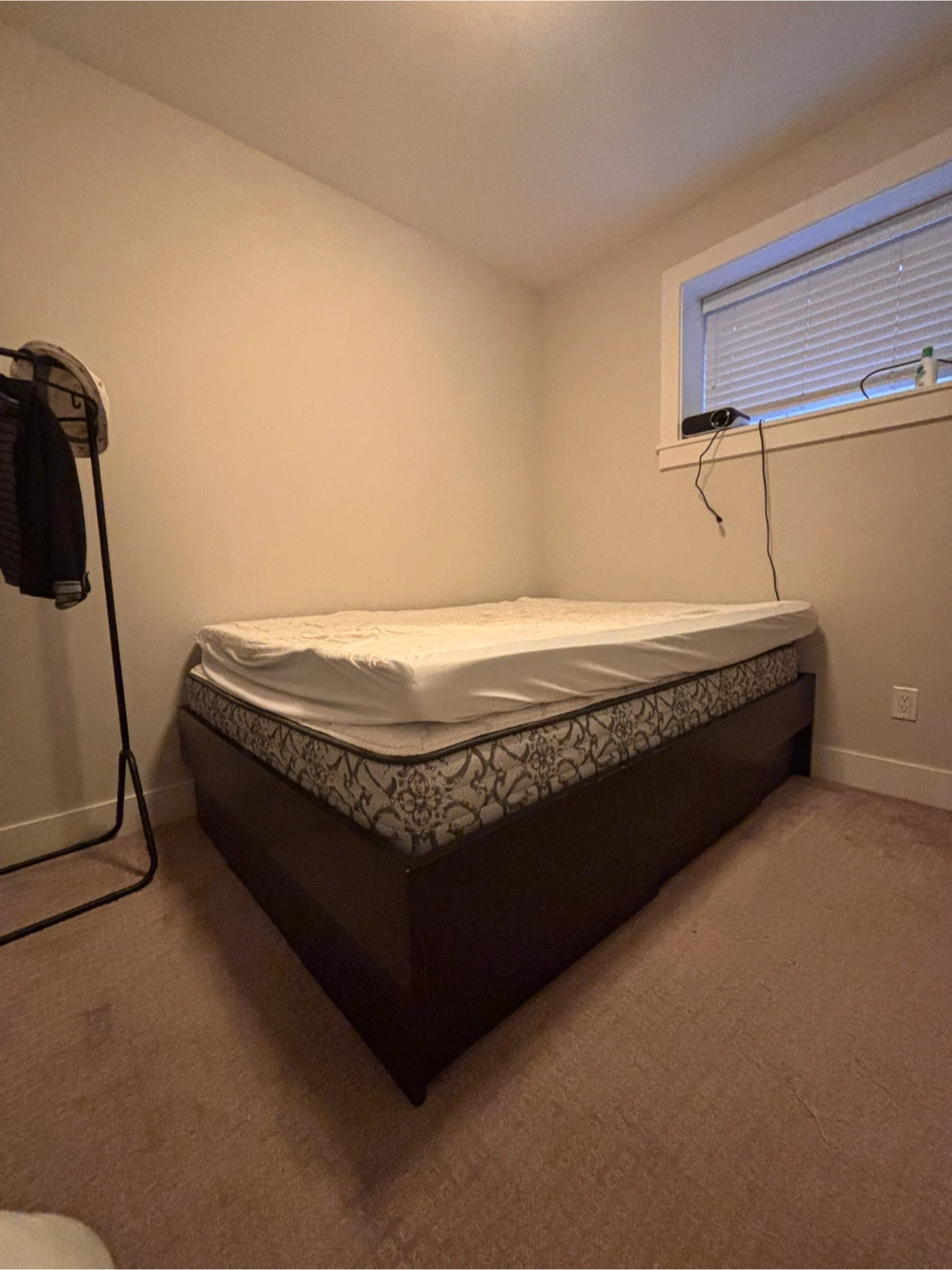 Full Size Bed Frame with Mattress + memory foam topper - photo 3