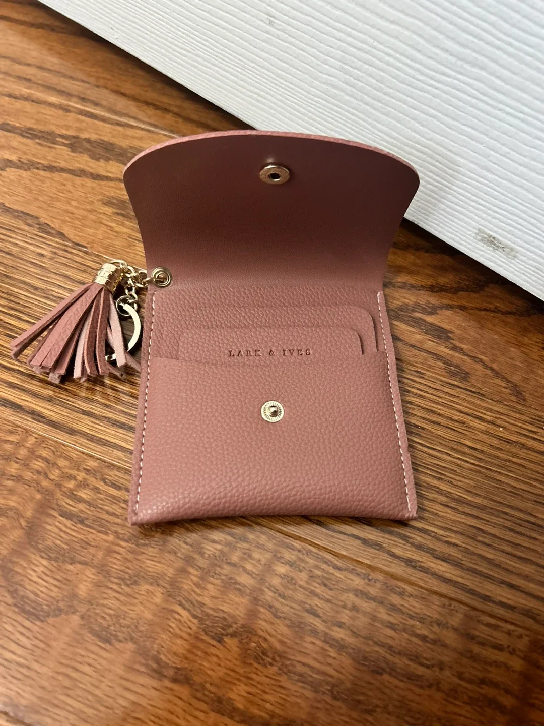 Lark & Ives Pink Card Holder with Tassel image indicator(2)