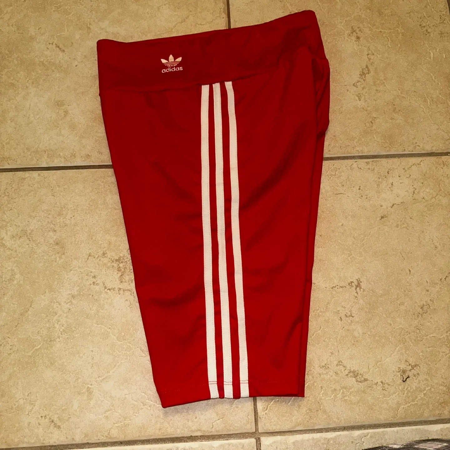 Adidas Red 3-Stripe Shorts image indicator(2)