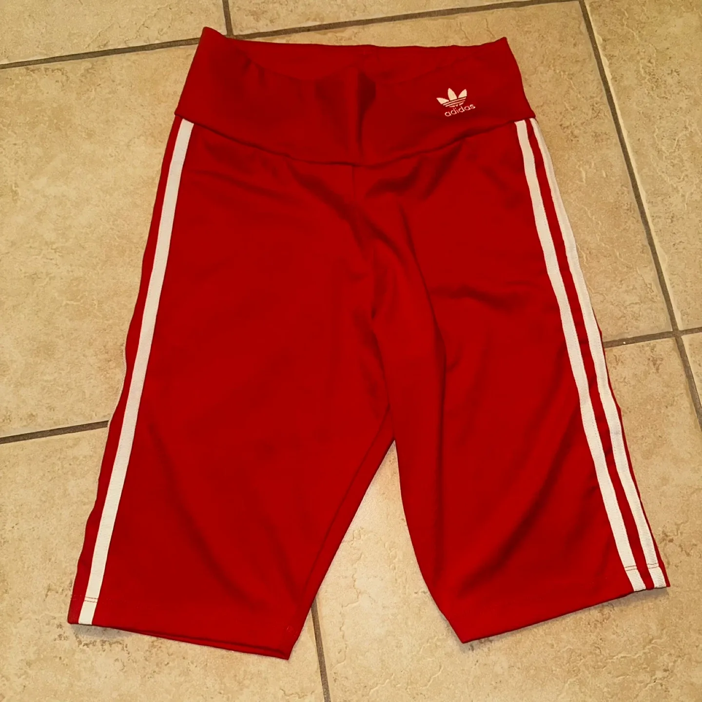 Adidas Red 3-Stripe Shorts thumbnail