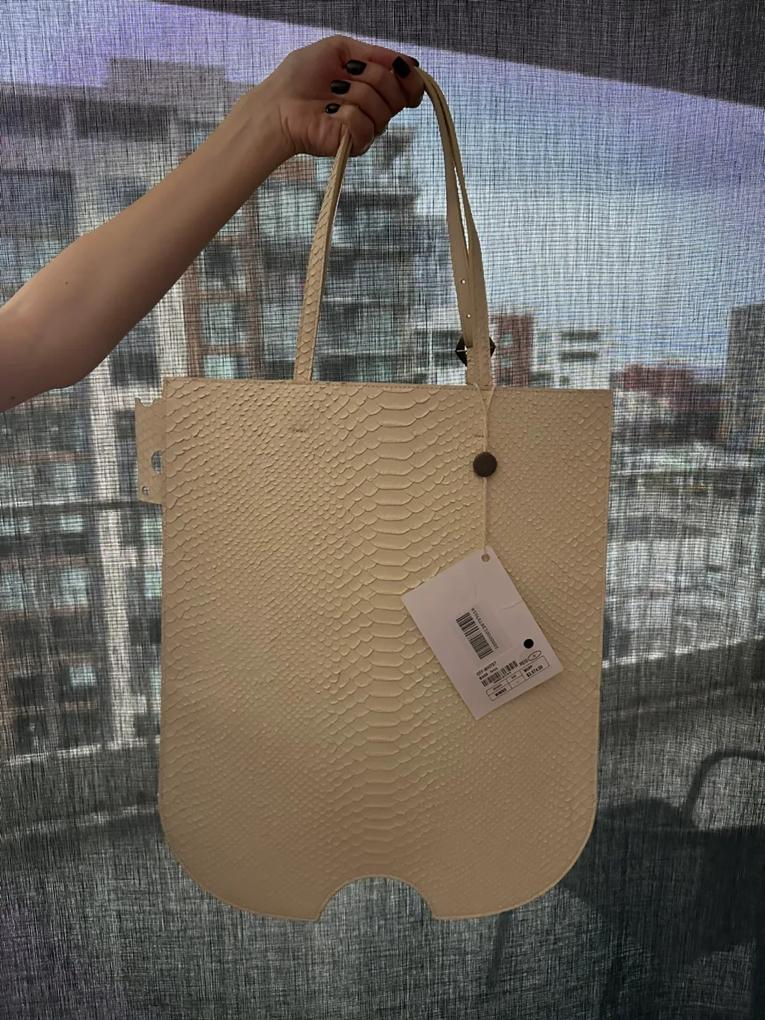 Off-White Matte Swiss Shopper Beige Tote Bag image indicator(2)