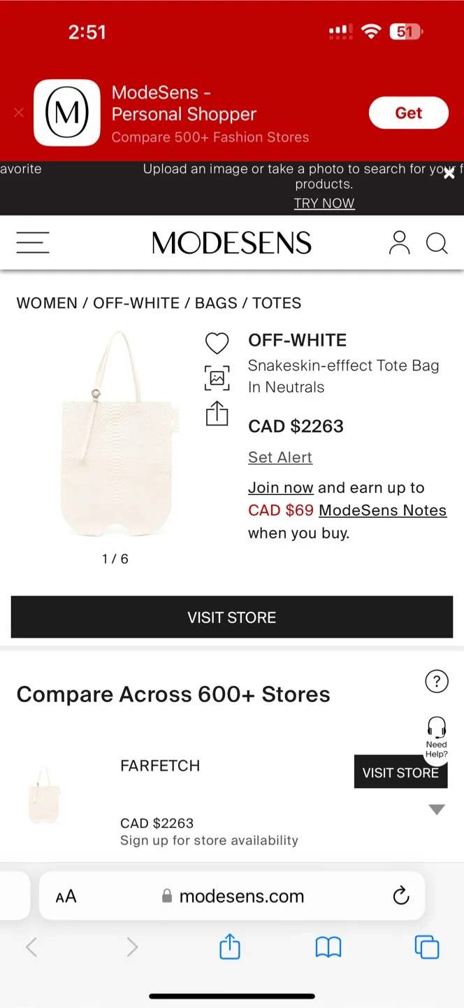 Off-White Matte Swiss Shopper Beige Tote Bag image indicator(9)