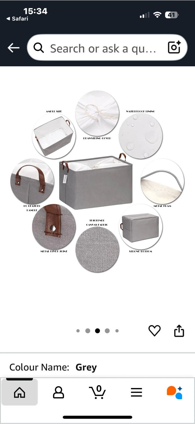 70L Large Storage Bin - Grey - photo 2
