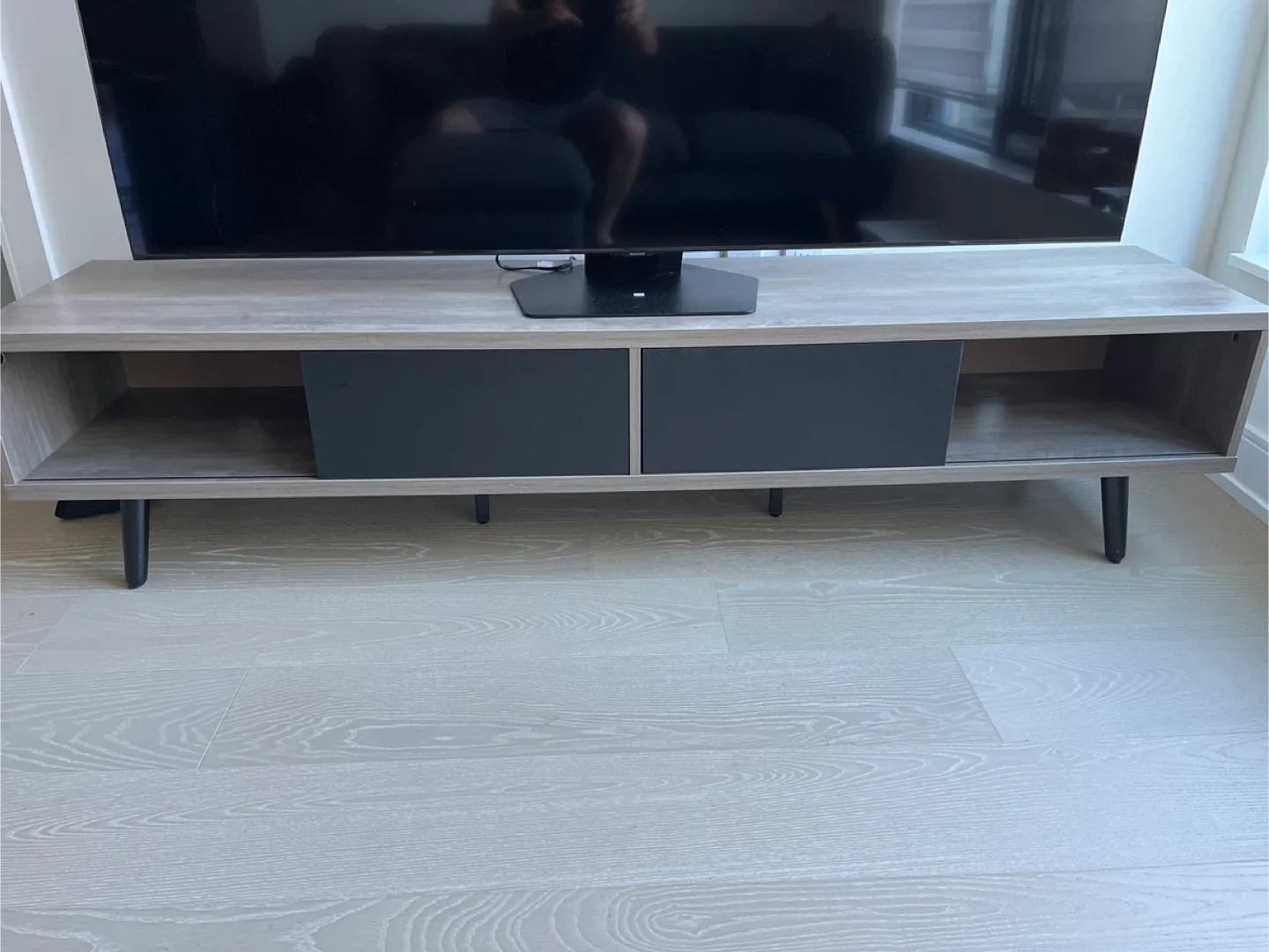 Grey & Black TV Stand thumbnail
