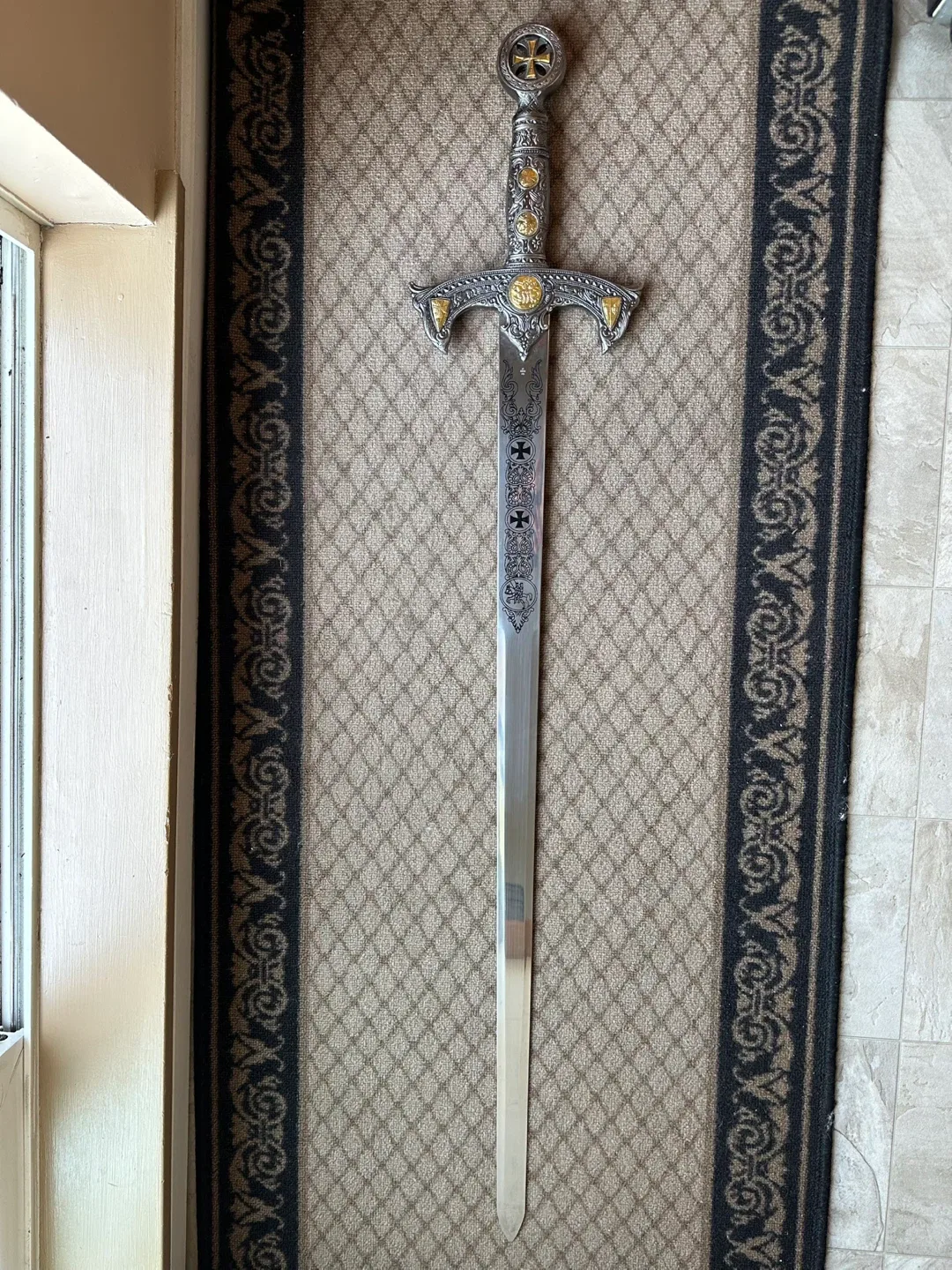 Handmade Decorative Crusader Sword - 47 Inches thumbnail