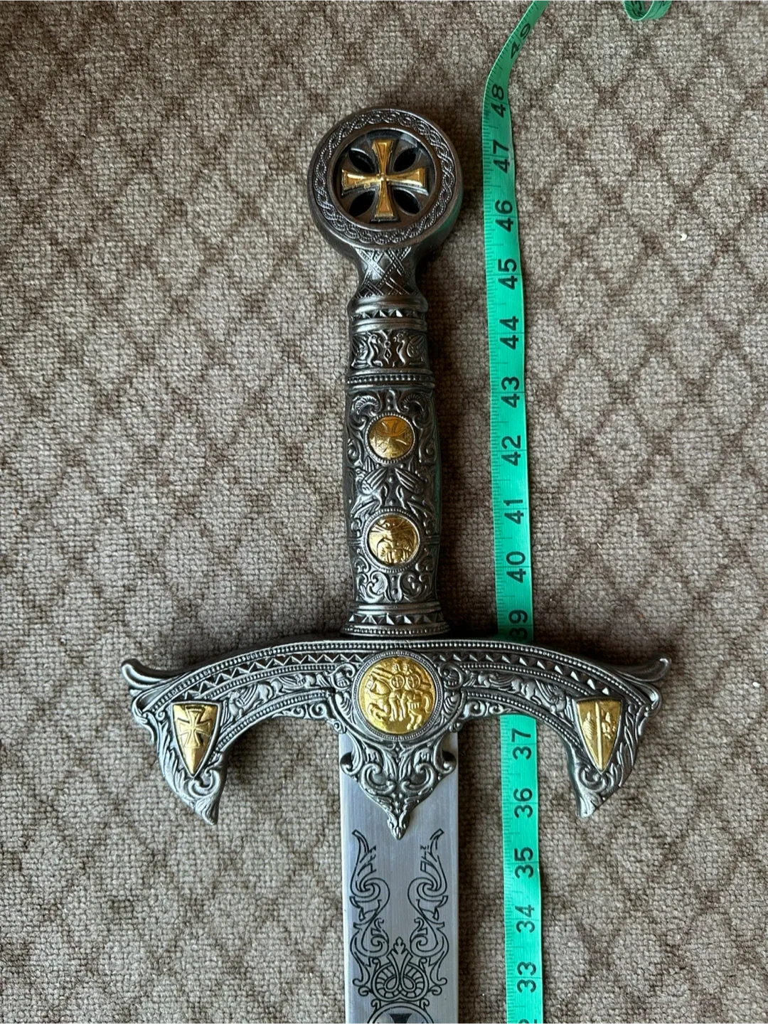 Handmade Decorative Crusader Sword - 47 Inches image indicator(4)