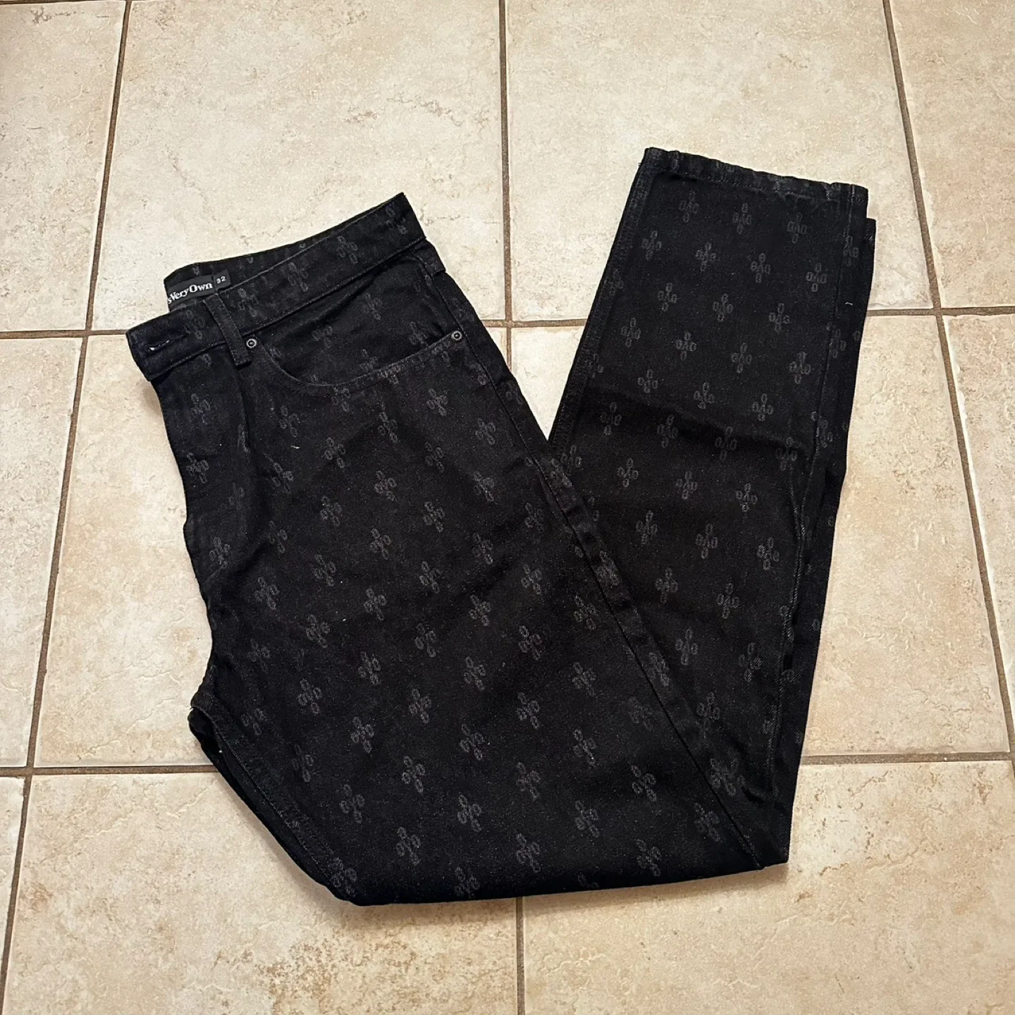 OVO Monogram Relaxed Fit Denim Washed Black thumbnail