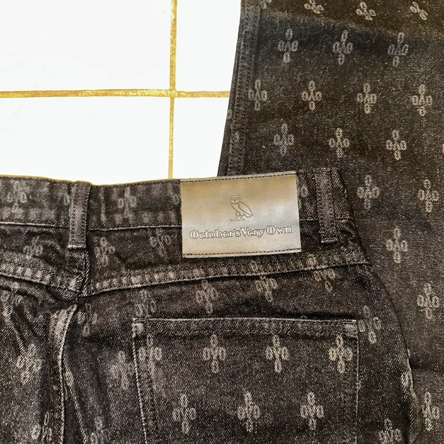 OVO Monogram Relaxed Fit Denim Washed Black image indicator(2)