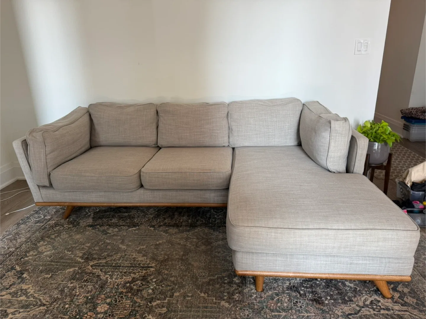 ARTICLE Timber Right Sectional - 93” Rain Cloud Gray image indicator(6)