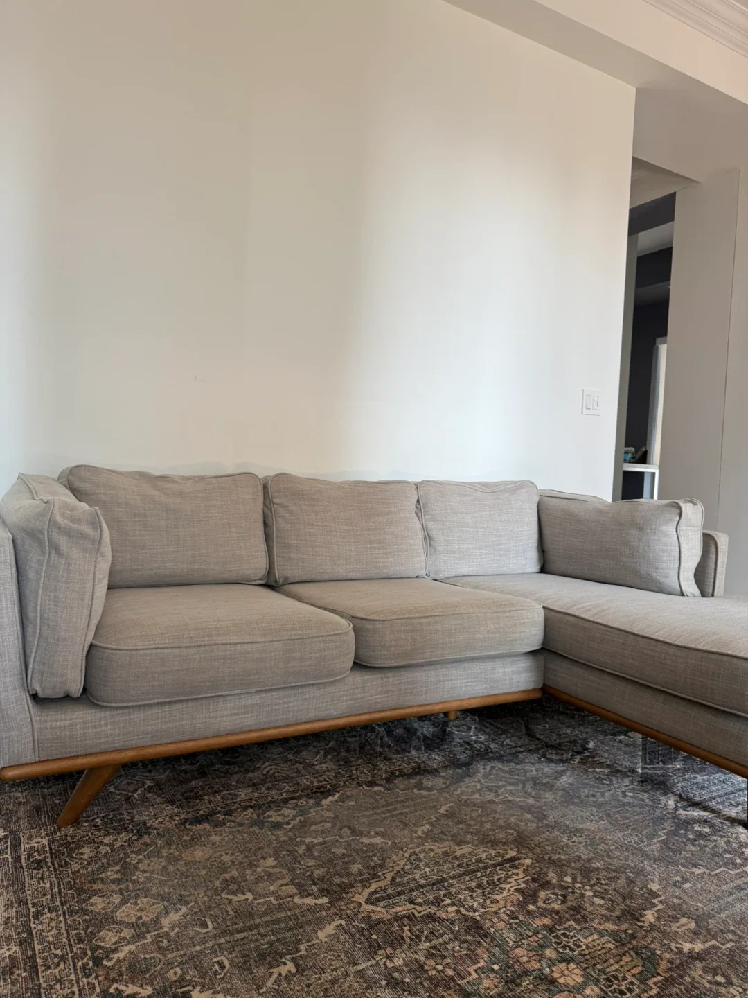 ARTICLE Timber Right Sectional - 93” Rain Cloud Gray image indicator(7)