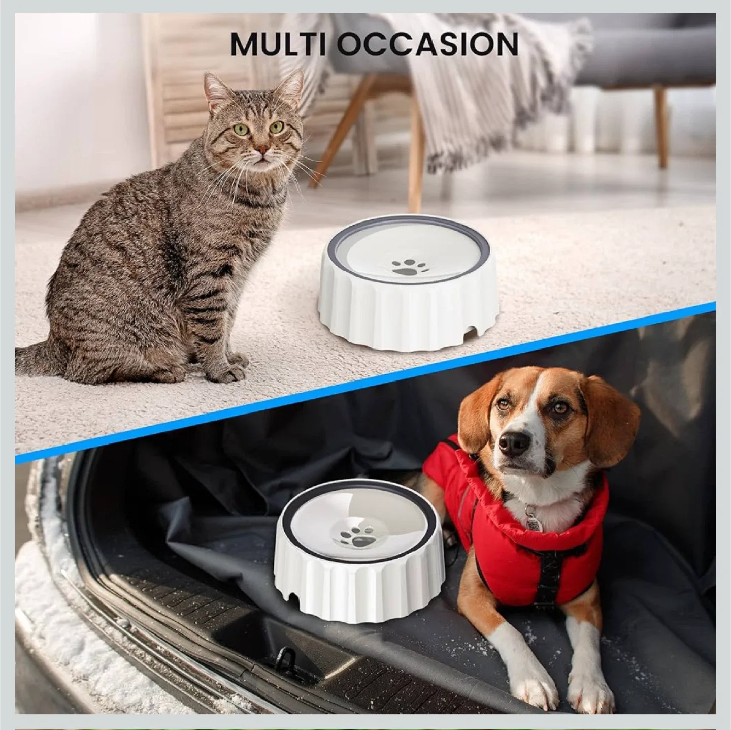 🥕 New No Spill Pet Water Bowl - 63oz / 1.8L image indicator(3)