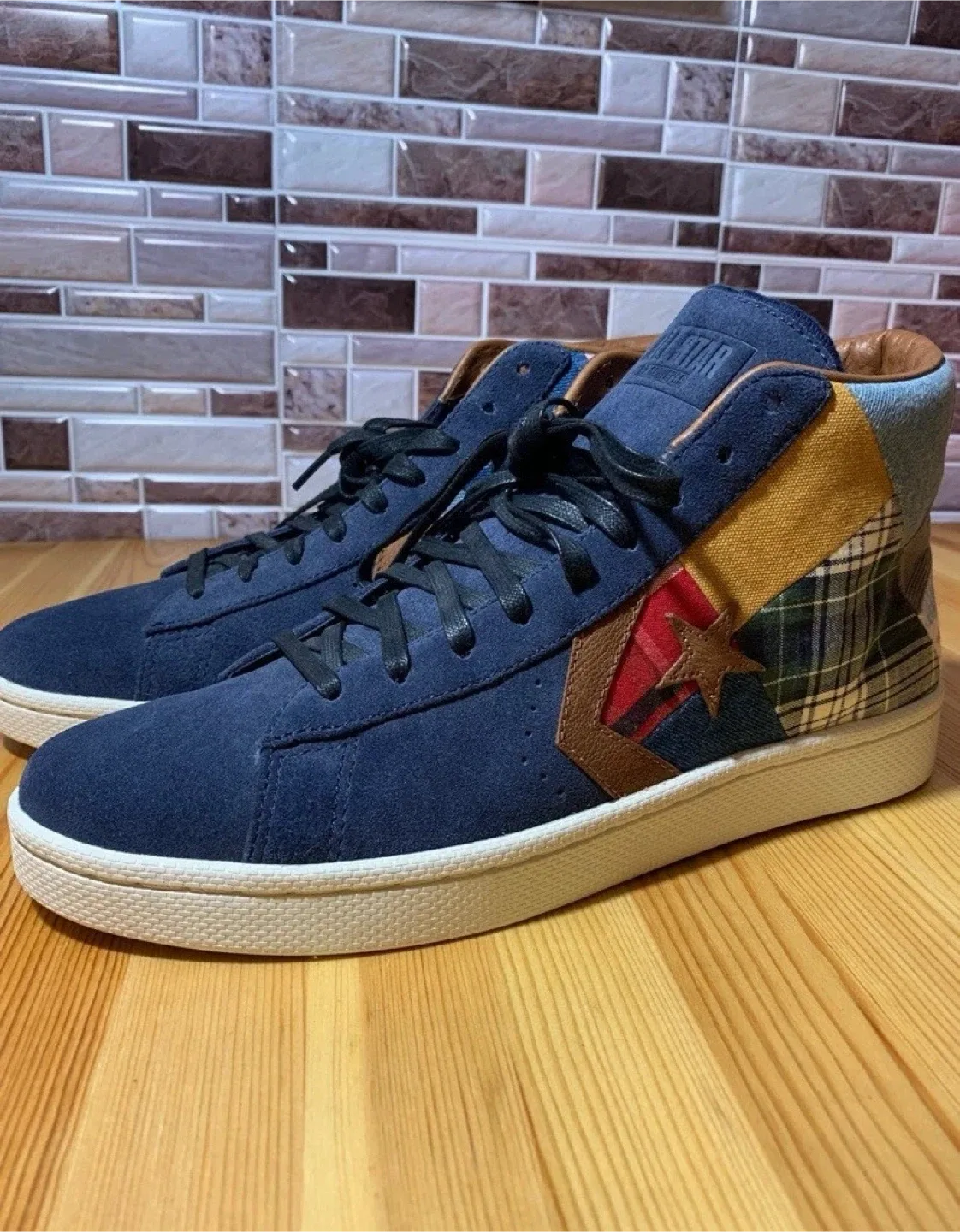 Converse Stussy x Pro Leather FS Mid Navy Patchwork Size 10 thumbnail