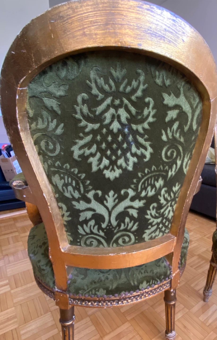 Vintage Green Velvet Armchairs - Pair - photo 2