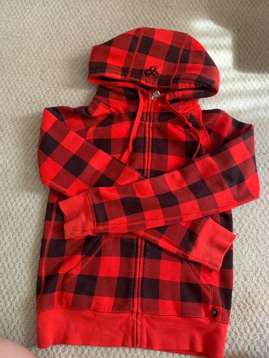 TNA Red & Black Plaid Zip-Up Hoodie thumbnail